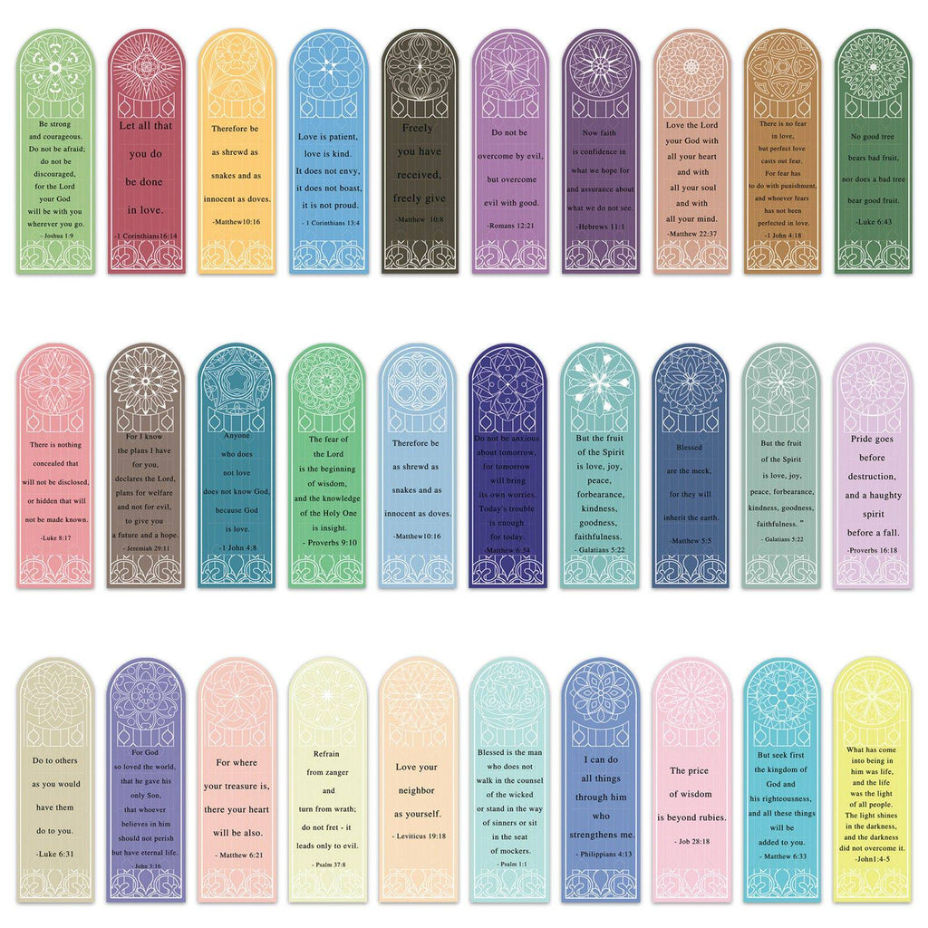 Bible Quote Paper Bookmarks Set (30 Pack)