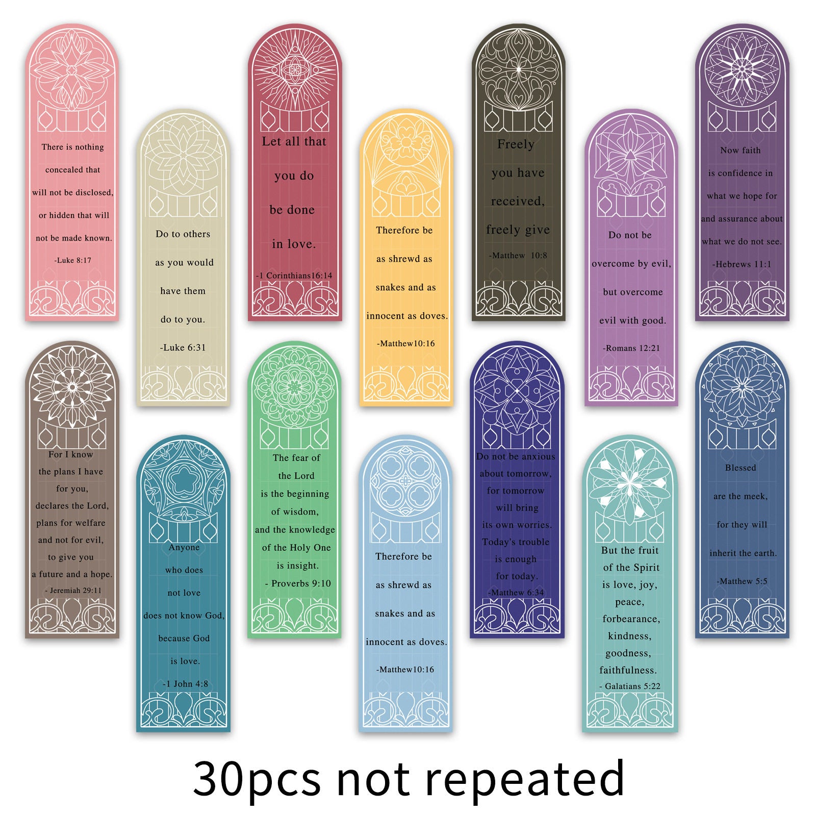 Bible Quote Paper Bookmarks Set (30 Pack)